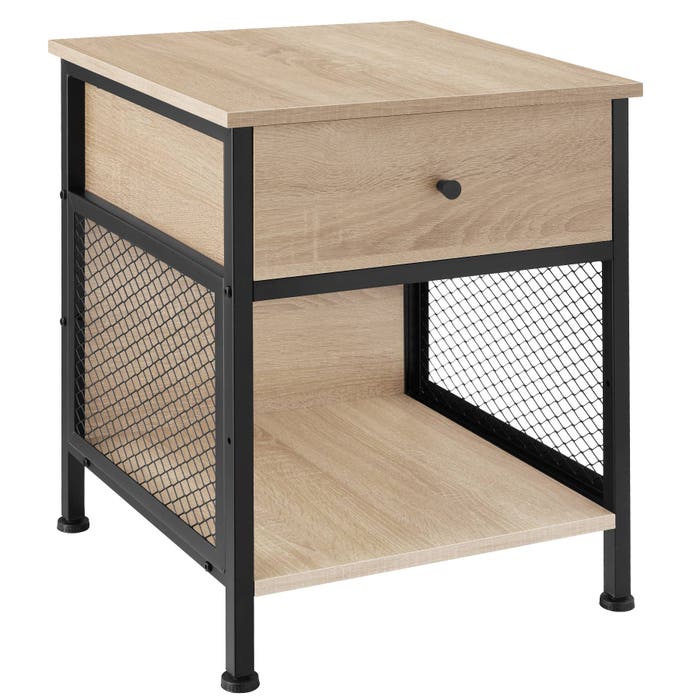 Nachttisch Killarney Industrial Holz hell, Eiche Sonoma