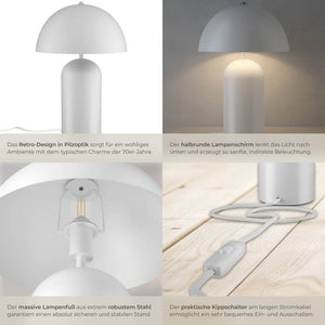 Retro-Tischlampe Altea weiss