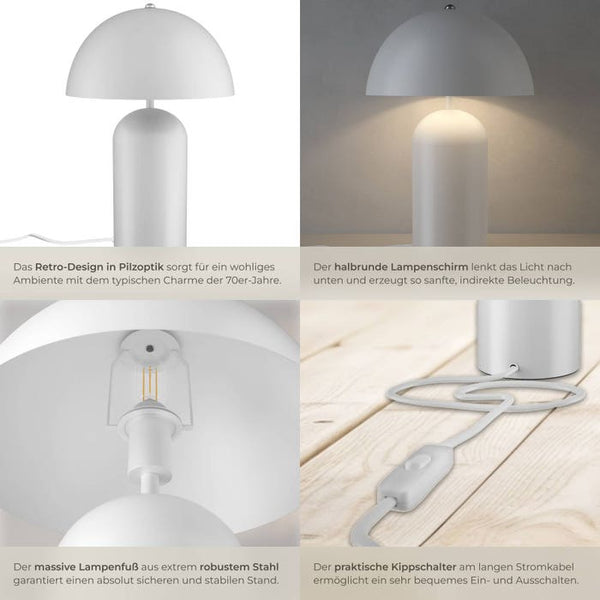 Retro-Tischlampe Altea weiss