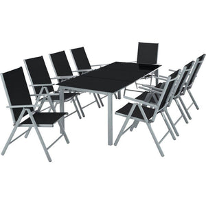 Aluminium Sitzgruppe 8+1 - hellgrau