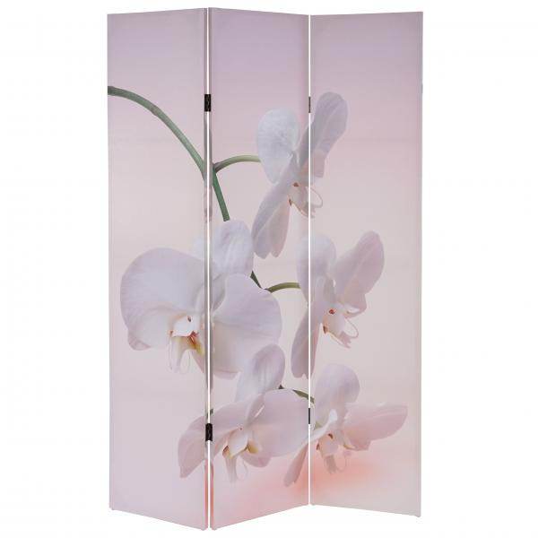Foto-Paravent T233, Paravent Trennwand FSC-zertifiziert 180x120cm ~ Orchidee