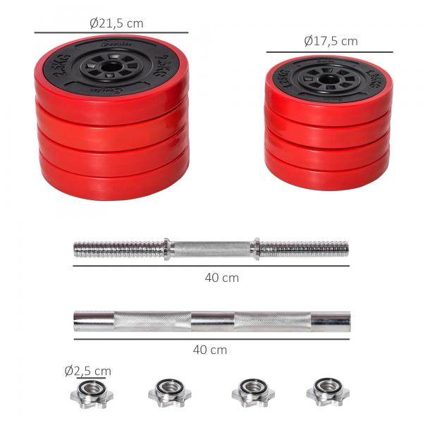 Hantelset Verstellbare 20KGS Langhantel & Kurzhantel