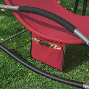 Gartenliege | Sonnenliege mit Tasche | Liegestuhl Rot | OGS28-R