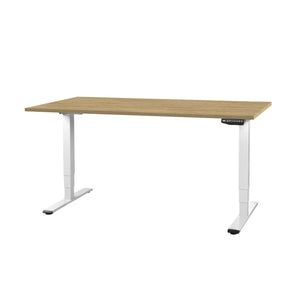 Scrivania da ufficio CONTINI regolabile in altezza 1,6x0,8m rovere / struttura bianco RAL 9016
