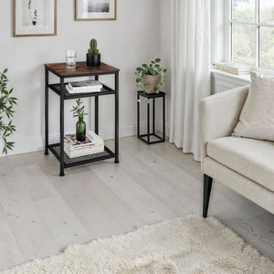 Beistelltisch York Industrial Holz dunkel, rustikal