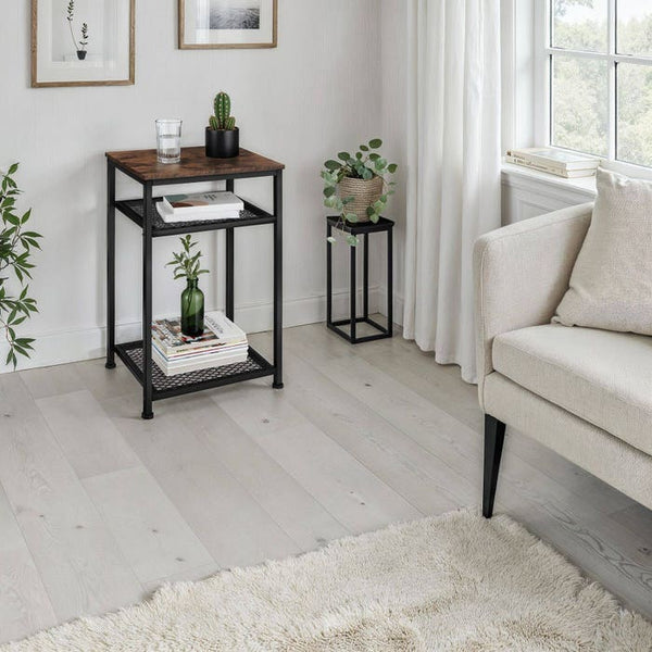Beistelltisch York Industrial Holz dunkel, rustikal