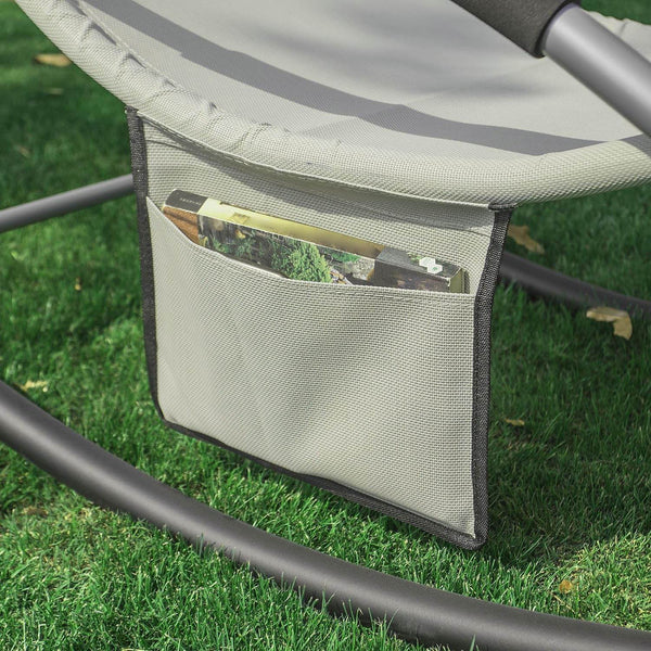 2-er Set Gartenliege Sonnenliege mit Tasche Liegestuhl Beige OGS28-MIx2