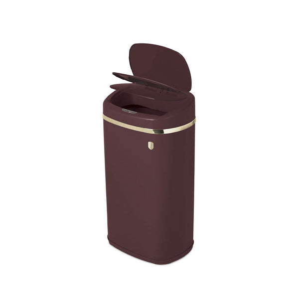 Poubelle Berlinger Haus avec capteur, 58 L, bordeaux mat, Collection Leonardo