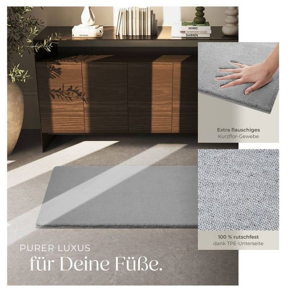 Tapis à poils courts Soft Zone gris 80 x 150 cm 