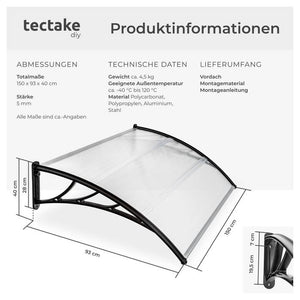 Transparent canopy 150 cm