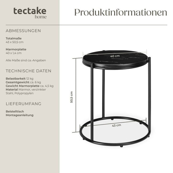 Beistelltisch Ellsa schwarz/schwarz pro Stück
