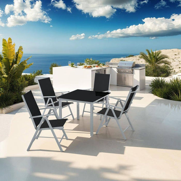 Aluminium Sitzgruppe Stabia silber