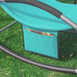 2-er Set Gartenliege | Sonnenliege mit Tasche | Liegestuhl Türkis | OGS28-HBx2