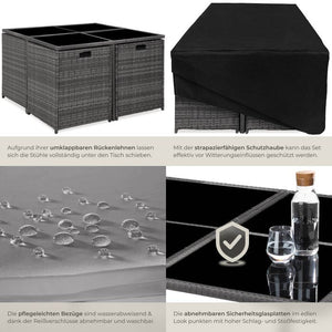 Rattan Sitzgruppe Bilbao 4+4+1, grau