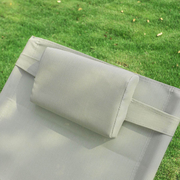 2-er Set Gartenliege Sonnenliege mit Tasche Liegestuhl Beige OGS28-MIx2