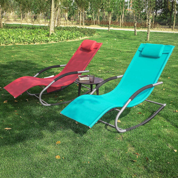 Gartenliege | Sonnenliege mit Tasche | Liegestuhl Rot | OGS28-R