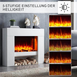 BALDERIA Elektrokamin Naran 3D-Flammeneffekt Heizung 2000W Weiss