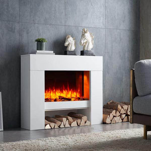 BALDERIA Elektrokamin Naran 3D-Flammeneffekt Heizung 2000W Weiss