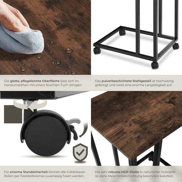 Luton side table, industrial style, dark wood, rustic 