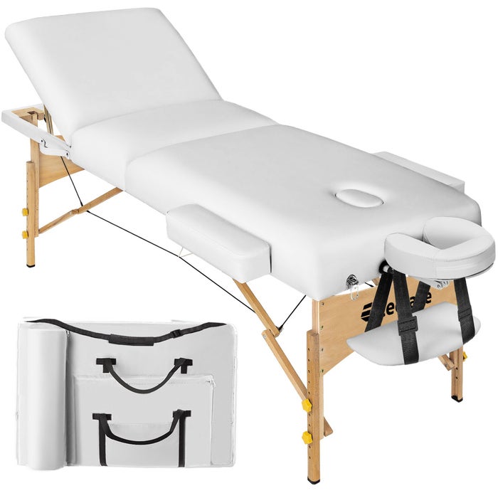 3 Zonen Massageliege weiss