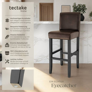 Brown bar stools, set of 6 