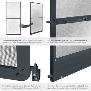 Fliegengitter mit Aluminiumrahmen anthrazit
