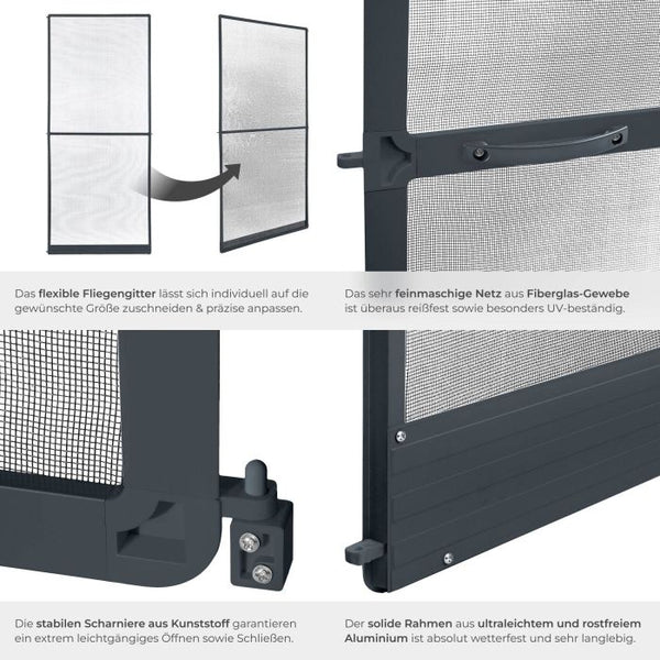Fliegengitter mit Aluminiumrahmen anthrazit