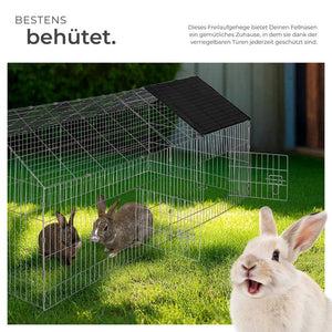 Freigehege Kaninchen, 180x75x75cm, schwarz