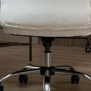 Bürostuhl Drehstuhl mit Wippenfunktion modern PU-Leder Weiss