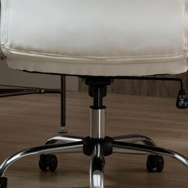 Bürostuhl Drehstuhl mit Wippenfunktion modern PU-Leder Weiss