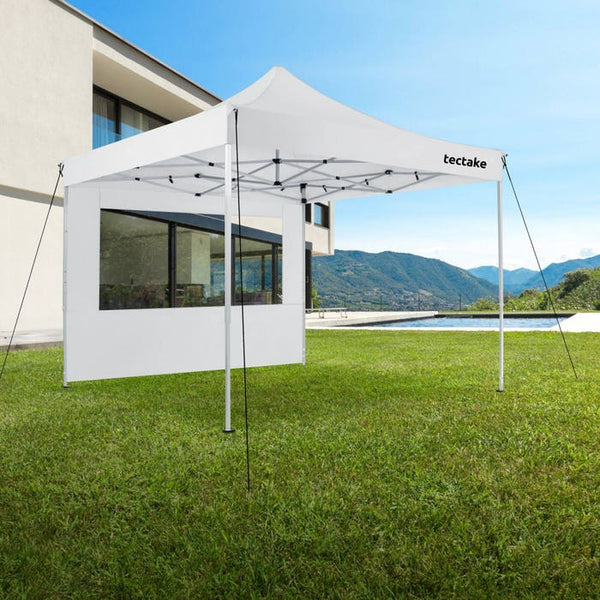 Faltbarer Garten Pavillon 3x3m mit 4 Seitenteilen weiss