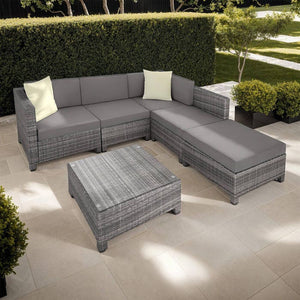 Aluminium Rattan Lounge grau