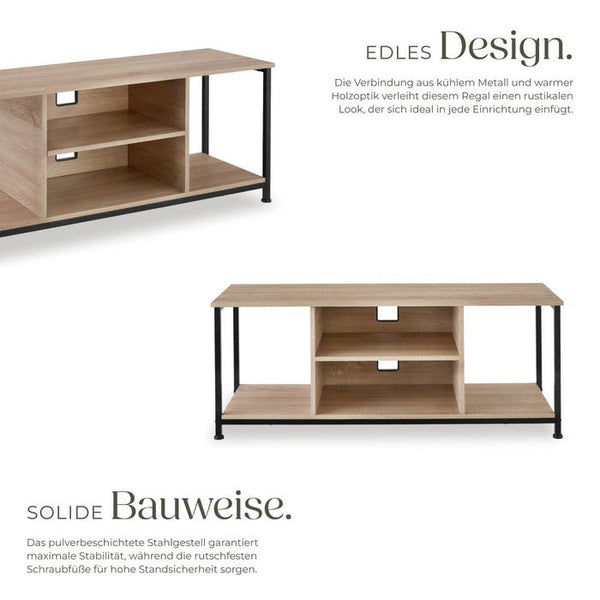 TV-Regal Denver Industrial Holz hell, Eiche Sonoma 120 cm
