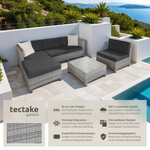 Aluminium Rattan Lounge hellgrau