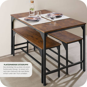 Sitzgruppe Bolton Industrial Holz dunkel, rustikal