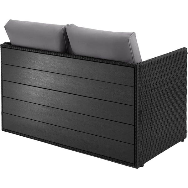 2-in-1-Rattanlounge-Set Monopoli schwarz