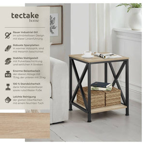 Beistelltisch Carlton 40,5x40,5x52,5cm Industrial hellbraun