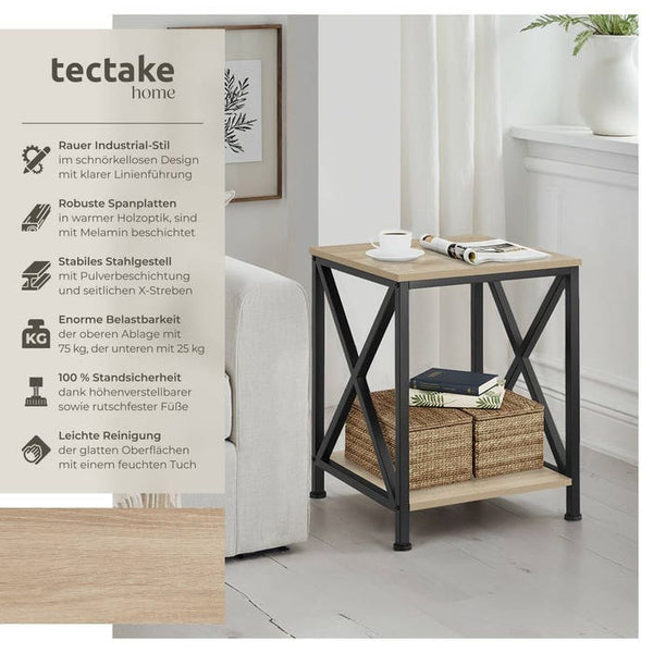Beistelltisch Carlton 40,5x40,5x52,5cm Industrial hellbraun