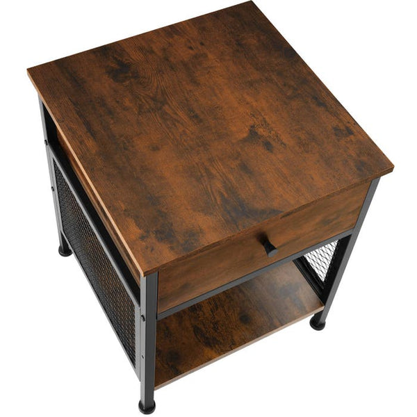 Nachttisch Killarney Industrial Holz dunkel, rustikal