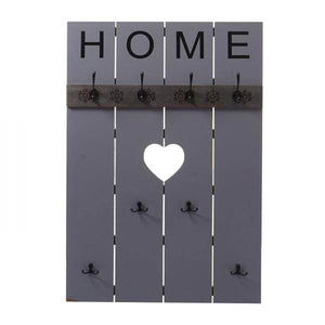 Wandgarderobe Garderobenpaneel Shabby-Look Vintage, 8 Haken 91x60cm ~ grau-blau, shabby