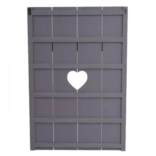 Wandgarderobe Garderobenpaneel Shabby-Look Vintage, 8 Haken 91x60cm ~ grau-blau, shabby