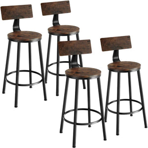 Set Barhocker Poole Industrial Holz dunkel, rustikal 4er Set