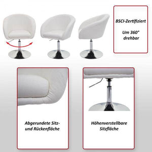 Esszimmerstuhl HWC-F19, Küchenstuhl Stuhl Drehstuhl Loungesessel, drehbar höhenverstellbar ~ Kunstleder grau