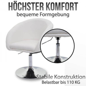 Esszimmerstuhl HWC-F19, Küchenstuhl Stuhl Drehstuhl Loungesessel, drehbar höhenverstellbar ~ Kunstleder grau