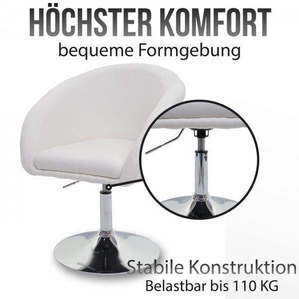 Esszimmerstuhl HWC-F19, Küchenstuhl Drehstuhl Loungesessel, drehbar höhenverstellbar ~ Kunstleder taupe