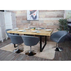 Esszimmerstuhl HWC-F19, Küchenstuhl Stuhl Drehstuhl Loungesessel, drehbar höhenverstellbar ~ Stoff/Textil dunkelgrau