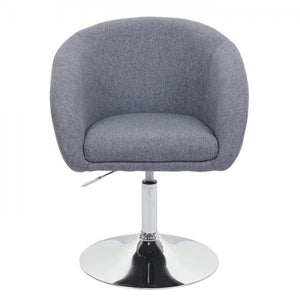 Esszimmerstuhl HWC-F19, Küchenstuhl Stuhl Drehstuhl Loungesessel, drehbar höhenverstellbar ~ Stoff/Textil dunkelgrau