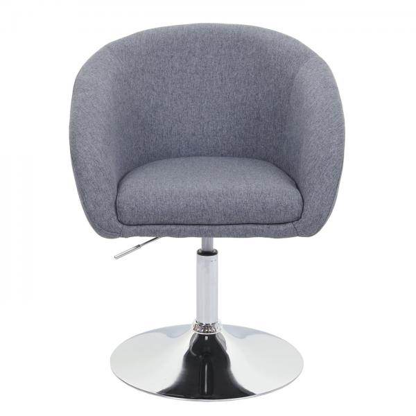 Esszimmerstuhl HWC-F19, Küchenstuhl Stuhl Drehstuhl Loungesessel, drehbar höhenverstellbar ~ Stoff/Textil dunkelgrau