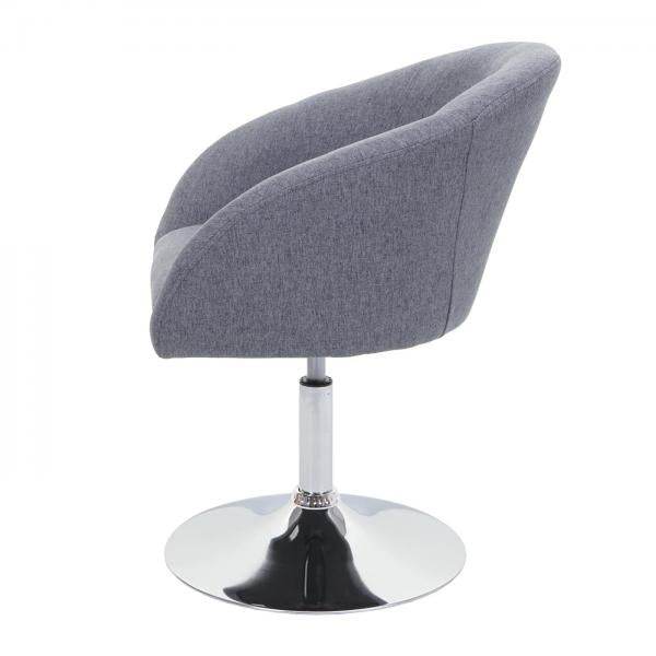 Esszimmerstuhl HWC-F19, Küchenstuhl Stuhl Drehstuhl Loungesessel, drehbar höhenverstellbar ~ Stoff/Textil dunkelgrau