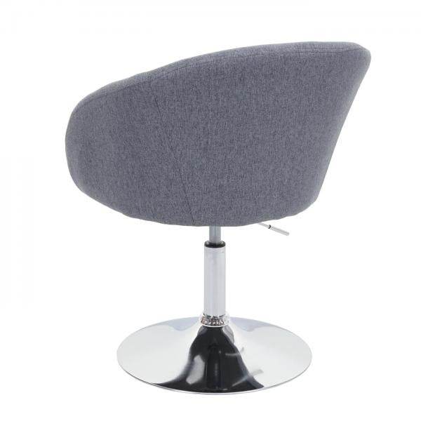 Esszimmerstuhl HWC-F19, Küchenstuhl Stuhl Drehstuhl Loungesessel, drehbar höhenverstellbar ~ Stoff/Textil dunkelgrau